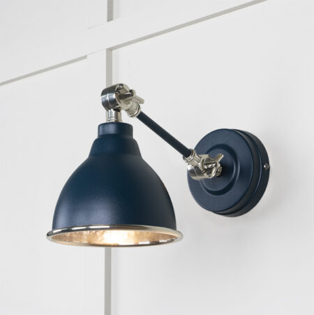 Hammered Nickel Brindley Wall Light in Dusk | 49718SDU