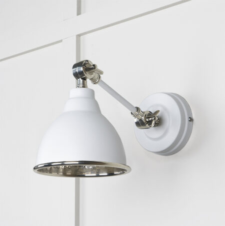 Hammered Nickel Brindley Wall Light in Flock | 49718SF - Image 2