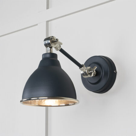 Hammered Nickel Brindley Wall Light in Soot | 49718SSO