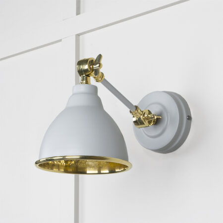 Hammered Brass Brindley Wall Light in Birch | 49719SBI - Image 2