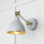 Hammered Brass Brindley Wall Light in Birch | 49719SBI