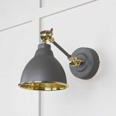 Hammered Brass Brindley Wall Light in Bluff | 49719SBL - Image 2