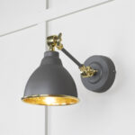 Hammered Brass Brindley Wall Light in Bluff | 49719SBL