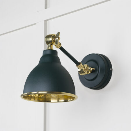 Hammered Brass Brindley Wall Light in Dingle | 49719SDI - Image 2