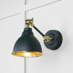 Hammered Brass Brindley Wall Light in Dingle | 49719SDI