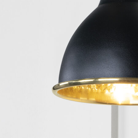 Hammered Brass Brindley Wall Light in Elan Black | 49719SEB - Image 3