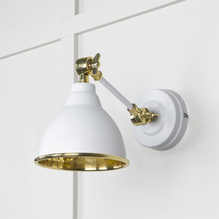 Hammered Brass Brindley Wall Light in Flock | 49719SF - Image 2