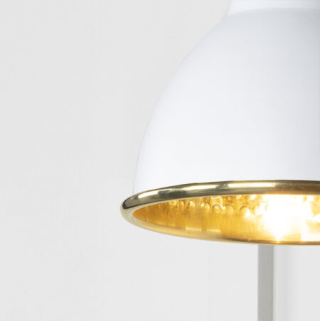 Hammered Brass Brindley Wall Light in Flock | 49719SF - Image 3