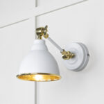 Hammered Brass Brindley Wall Light in Flock | 49719SF