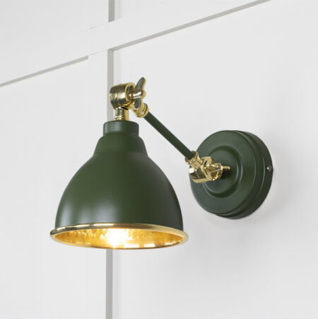Hammered Brass Brindley Wall Light in Heath | 49719SH