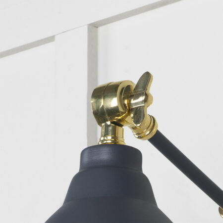 Hammered Brass Brindley Wall Light in Slate | 49719SSL - Image 4