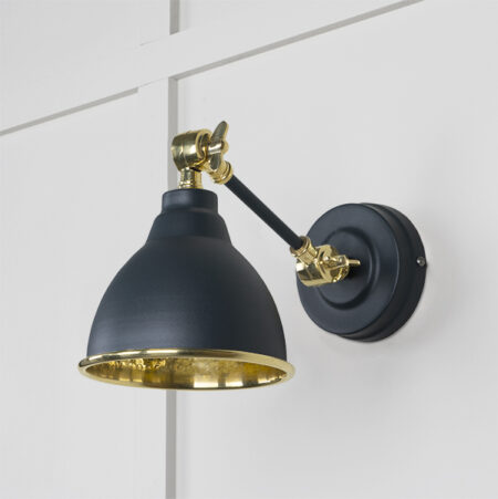 Hammered Brass Brindley Wall Light in Soot | 49719SSO - Image 2