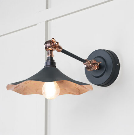 From the Anvil Smooth Copper Flora Wall Light in Soot