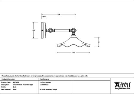 Smooth Nickel Flora Wall Light in Birch | 49724SBI - Image 6