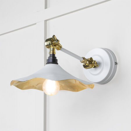 Smooth Brass Flora Wall Light in Flock | 49725SF