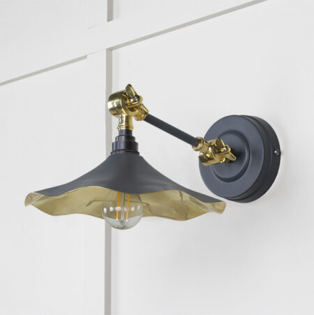 Smooth Brass Flora Wall Light in Slate | 49725SSL - Image 2