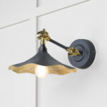 Smooth Brass Flora Wall Light in Slate | 49725SSL