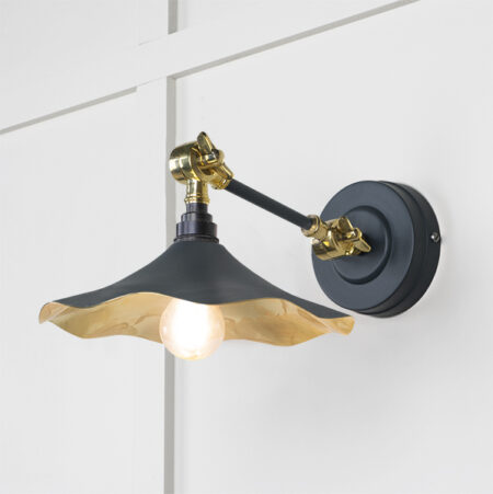 From the Anvil Smooth Brass Flora Wall Light in Soot