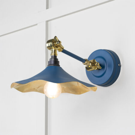 Smooth Brass Flora Wall Light in Upstream | 49725SU