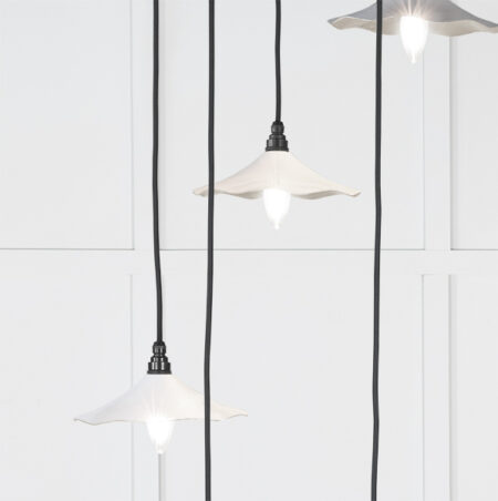 Smooth Nickel Flora Cluster Pendant in Flock | 49727SF - Image 3