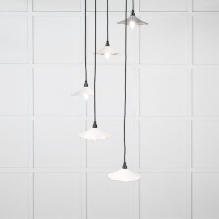 Smooth Nickel Flora Cluster Pendant in Flock | 49727SF