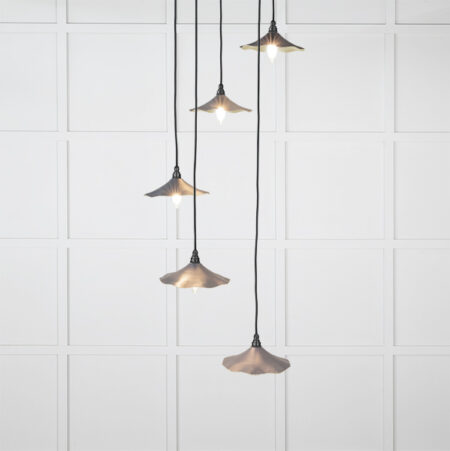 Smooth Brass Flora Cluster Pendant in Slate | 49728SSL