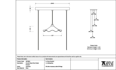 Smooth Brass Flora Cluster Pendant in Upstream | 49728SU - Image 5