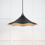 Smooth Brass Flora Pendant in Elan Black | 49731SEB