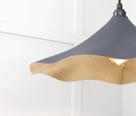Smooth Brass Flora Pendant in Slate | 49731SSL - Image 5