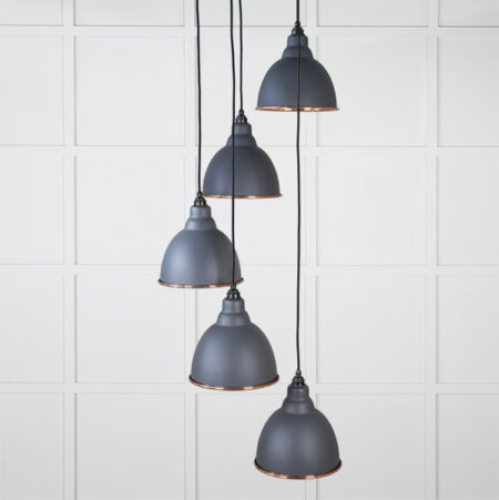 Smooth Copper Brindley Cluster Pendant in Slate | 49736SSL - Image 2
