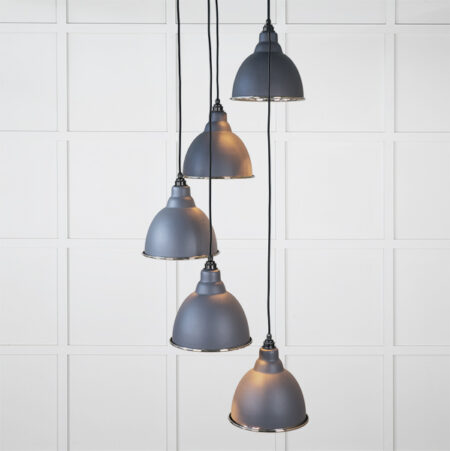 From the Anvil Smooth Nickel Brindley Cluster Pendant in Slate