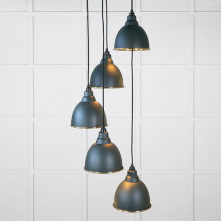 Smooth Brass Brindley Cluster Pendant in Dingle | 49738SDI