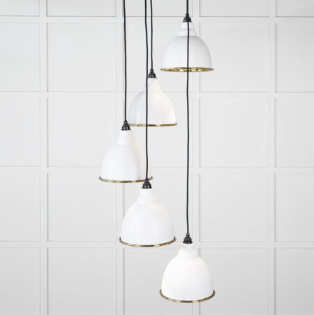 Smooth Brass Brindley Cluster Pendant in Flock | 49738SF