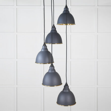 Smooth Brass Brindley Cluster Pendant in Slate | 49738SSL - Image 2