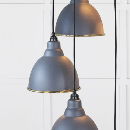 Smooth Brass Brindley Cluster Pendant in Slate | 49738SSL - Image 4