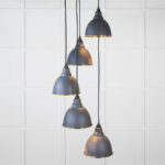 Smooth Brass Brindley Cluster Pendant in Slate | 49738SSL
