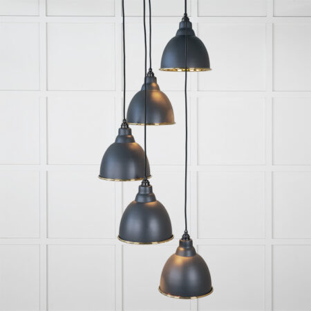 Smooth Brass Brindley Cluster Pendant in Soot | 49738SSO