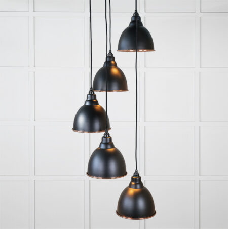 Hammered Copper Brindley Cluster Pendant in Elan Black | 49739SEB