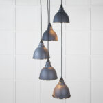 Hammered Nickel Brindley Cluster Pendant in Slate | 49740SSL