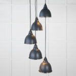Hammered Nickel Brindley Cluster Pendant in Soot | 49740SSO