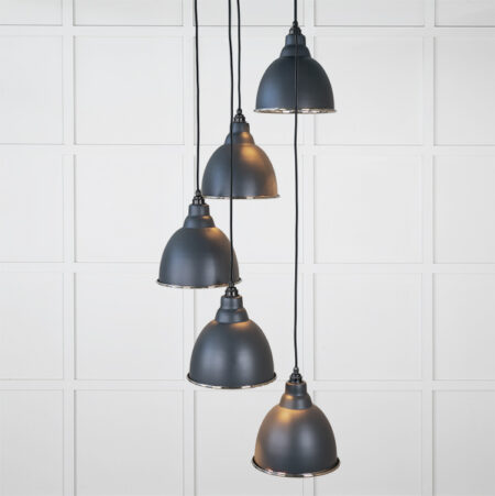 Hammered Nickel Brindley Cluster Pendant in Soot | 49740SSO