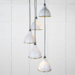 From the Anvil Hammered Brass Brindley Cluster Pendant in Birch