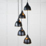 Hammered Brass Brindley Cluster Pendant in Elan Black | 49741SEB