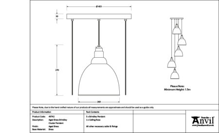 Aged Brass Brindley Cluster Pendant | 49742 - Image 6