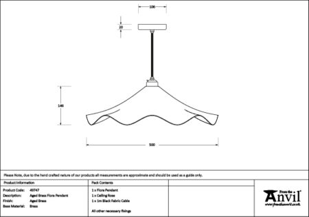 Aged Brass Flora Pendant | 49747 - Image 6