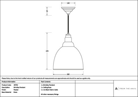 Pewter Brindley Pendant | 49750 - Image 7