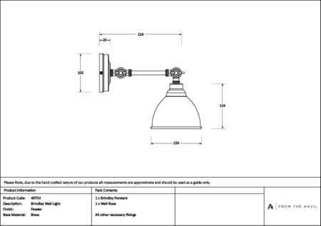 Pewter Brindley Wall Light | 49754 - Image 6