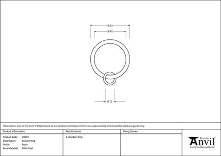 Black Curtain Ring | 49910 - Image 2