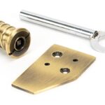 Aged Brass Key-Flush Sash Stop | 49917