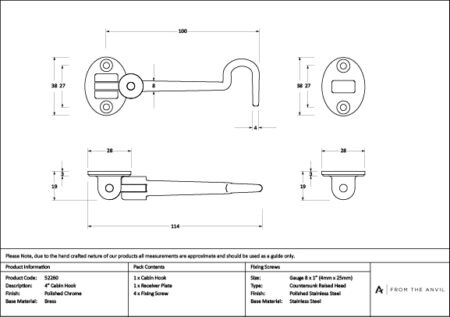 Polished Chrome 4" Cabin Hook | 52260 - Image 3